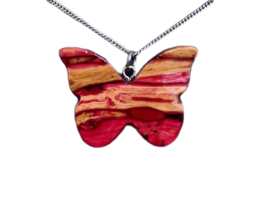 Red Butterfly Heather Necklace