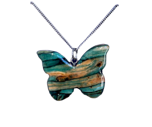 Green Butterfly Heather Necklace