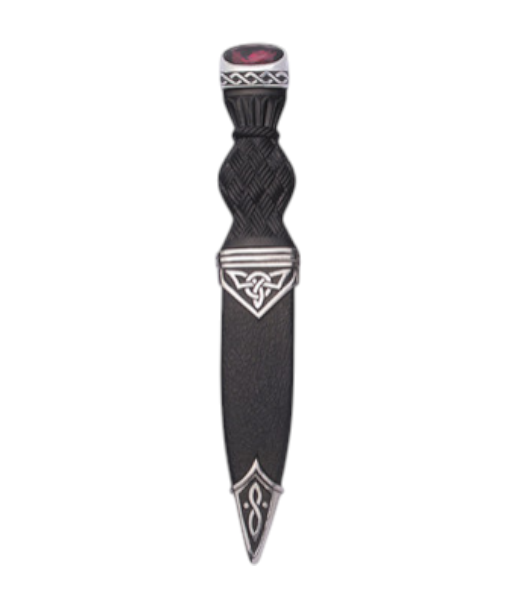 Stone Top Black Celtic Sgian Dubh