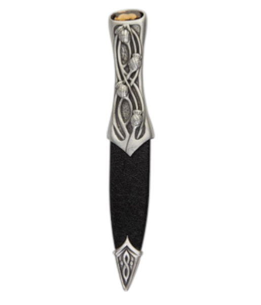 Stone Top Matt Pewter Thistle Sgian Dubh