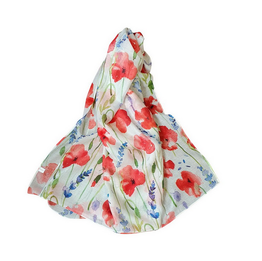 Poppy & Bluebell Summer Scarf