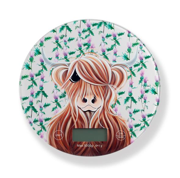 Highland Cow 'Miss Thistle' Kitchen Scales