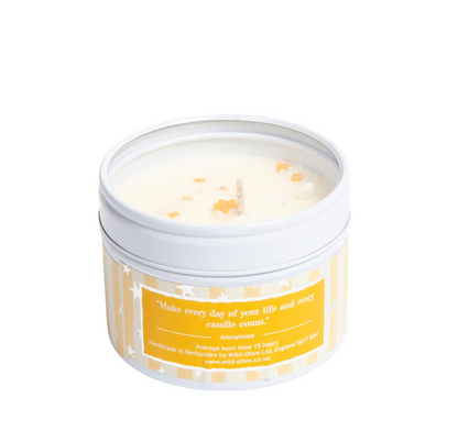 Happy Birthday Clementine Mimosa Sprinkle Candle