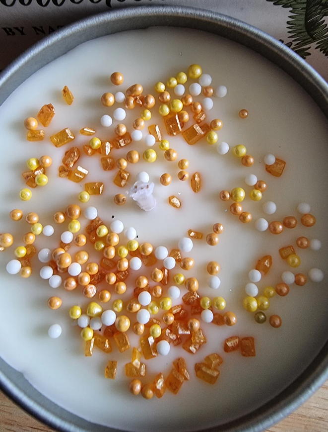 Happy Birthday Clementine Mimosa Sprinkle Candle