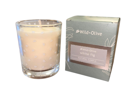 White Fig Boxed Small Glass Candle