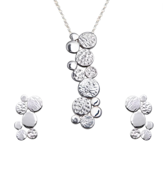 Silver Dot Sterling Silver Pendant & Earring Set