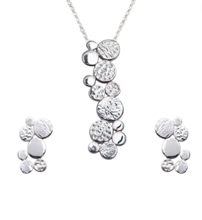 Silver Dot Sterling Silver Pendant & Earring Set