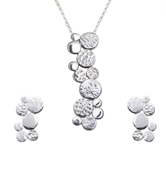 Silver Dot Sterling Silver Pendant & Earring Set