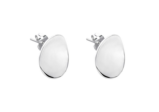 Stepping Stone Sterling Silver Polished Studs Earrings