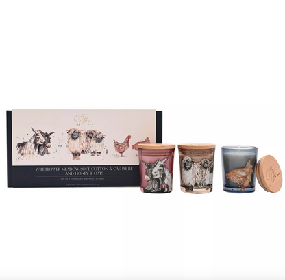 Set Of 3 Mini Candles - The Farm