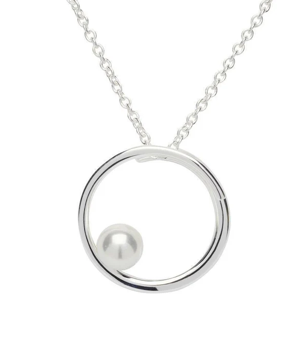 Sterling Silver Pendant Necklace with Shell Pearl