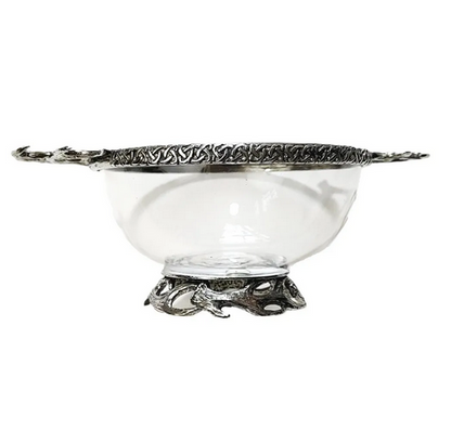 Glass & Pewter Stag Antler Toasting Quaich