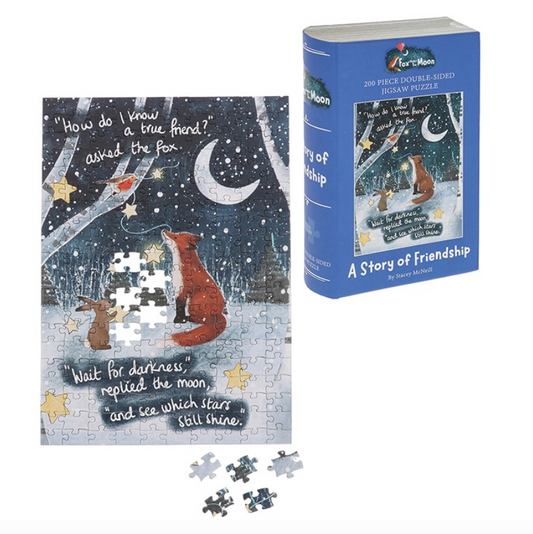 Fox Under The Moon 200 Piece Double Sided Jigsaw Puzzle - Friendship