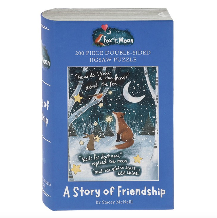 Fox Under The Moon 200 Piece Double Sided Jigsaw Puzzle - Friendship