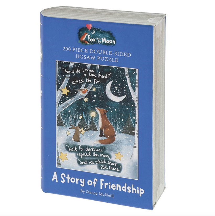 Fox Under The Moon 200 Piece Double Sided Jigsaw Puzzle - Friendship