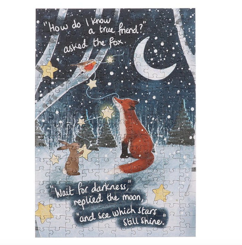 Fox Under The Moon 200 Piece Double Sided Jigsaw Puzzle - Friendship