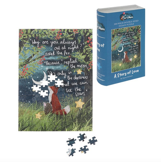 Fox Under The Moon 200 Piece Double Sided Jigsaw Puzzle - Love
