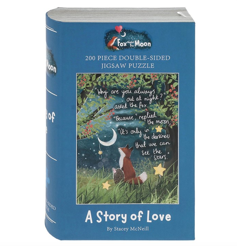 Fox Under The Moon 200 Piece Double Sided Jigsaw Puzzle - Love