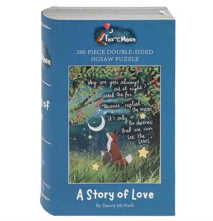 Fox Under The Moon 200 Piece Double Sided Jigsaw Puzzle - Love