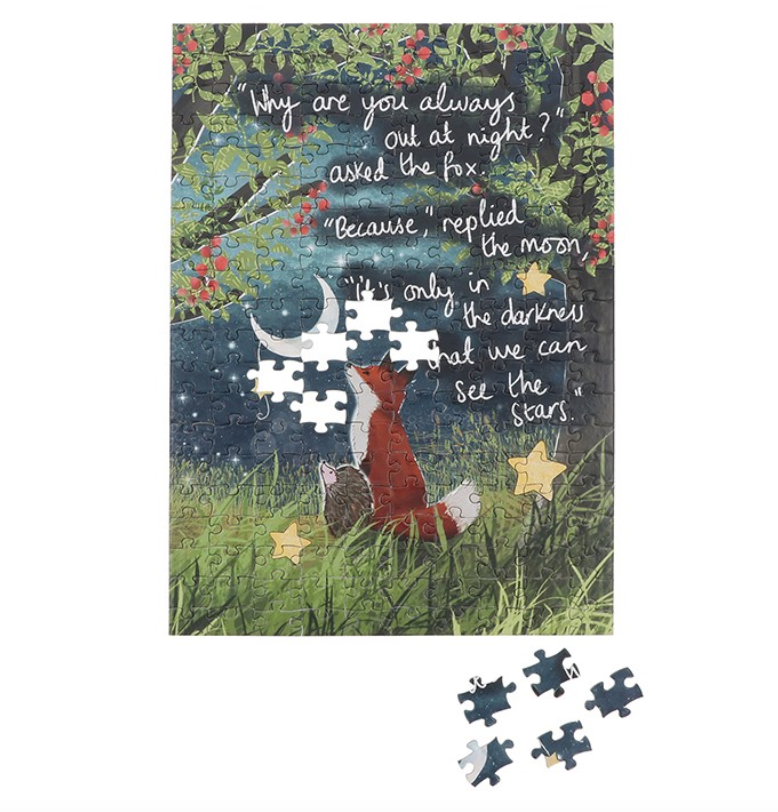 Fox Under The Moon 200 Piece Double Sided Jigsaw Puzzle - Love