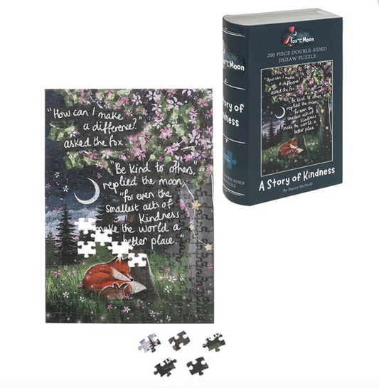 Fox Under The Moon 200 Piece Double Sided Jigsaw Puzzle - Kindness