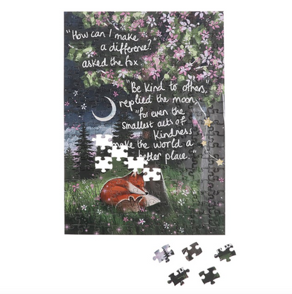Fox Under The Moon 200 Piece Double Sided Jigsaw Puzzle - Kindness