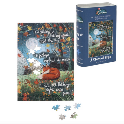Fox Under The Moon 200 Piece Double Sided Jigsaw Puzzle - Hope