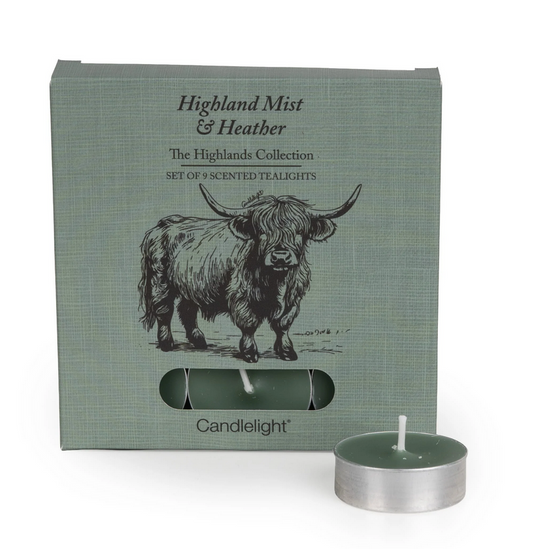 Set Of 9 Tealights - Heather & Highland Mist