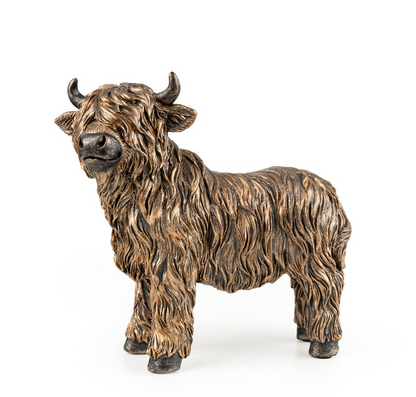 Bronze Effect Highland Cow Ornament