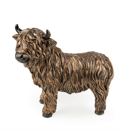 Bronze Effect Highland Cow Ornament