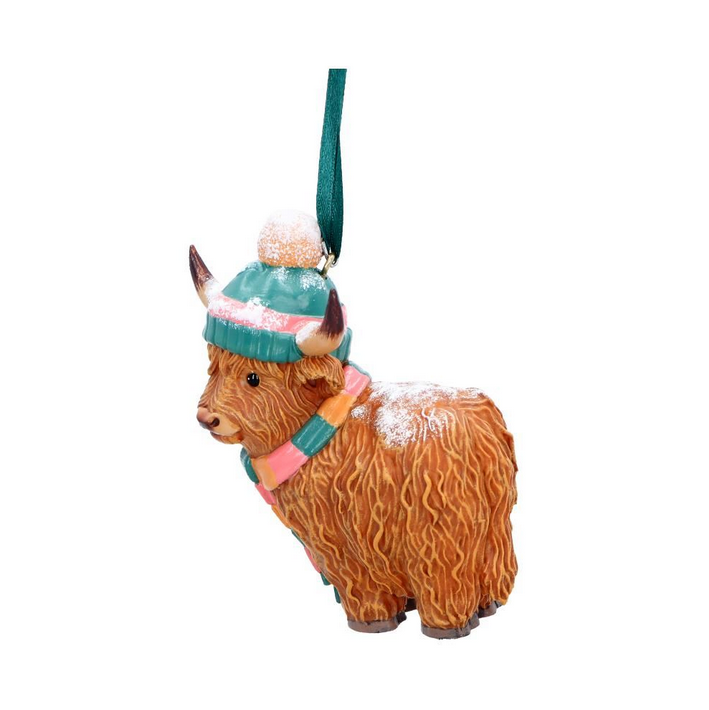 Winter Highland Cow Christmas Tree Decoration