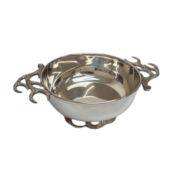 Pewter Stag Horn Toasting Quaich