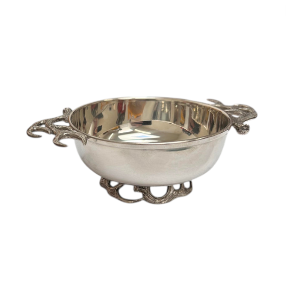 Pewter Stag Horn Toasting Quaich