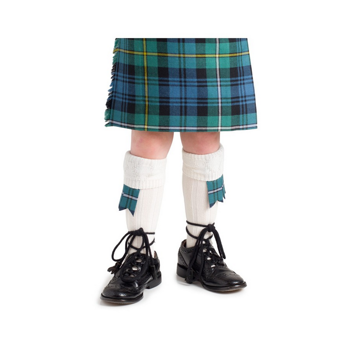 Aaran White Kids Kilt Hose - Size 8 to 3