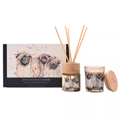 Sheep Candle & Diffuser Gift Set - Cashmere & Wool