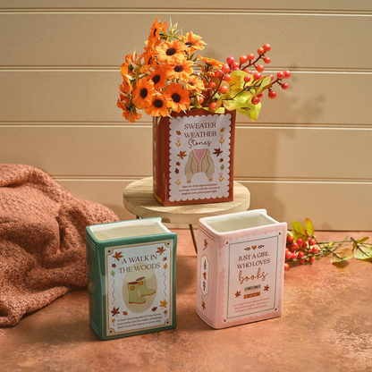 Cosy Chapter Book Vase - 3 Styles Available