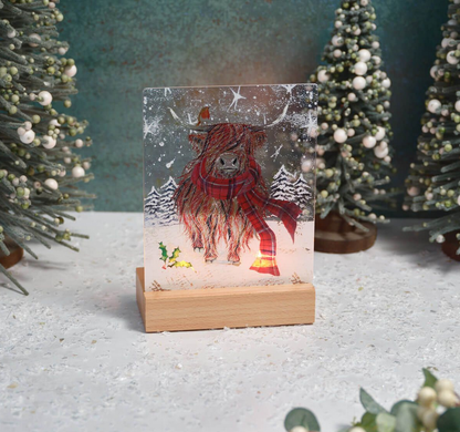 Christmas Highland Cow Tealight Holder