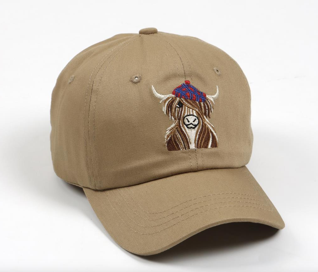 McMoo Hamish The Highland Cow Baseball Cap - Beige