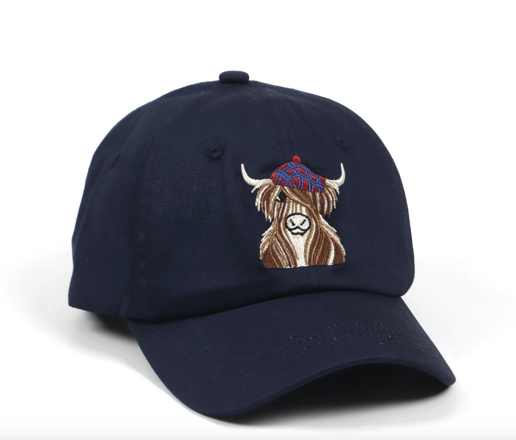 McMoo Hamish The Highland Cow Baseball Cap - Navy