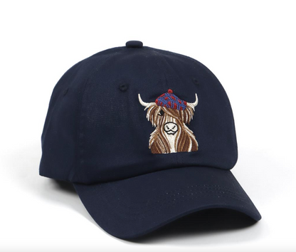 McMoo Hamish The Highland Cow Baseball Cap - Navy