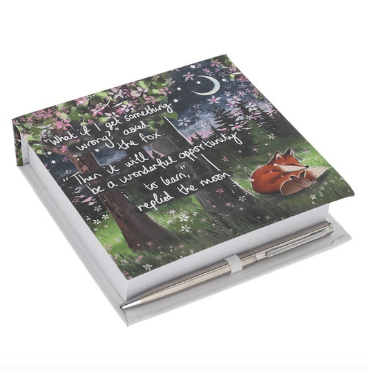 Fox Under The Moon Memo Block & Pen - What If