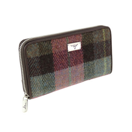 Muted Green & Pink Tartan Staffa Purse