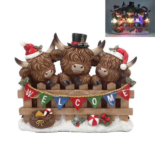 Highland Cow LED Welcome Decoration