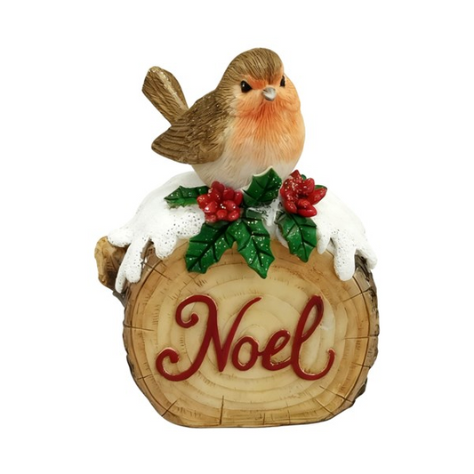 Snowy Robin Noel Log