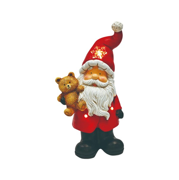 LED Santa Claus Merry & Teddy Bear Statue