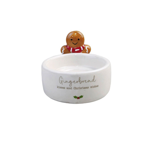 Christmas Tiny World Gingerbread Kisses Ceramic Tealight Holder