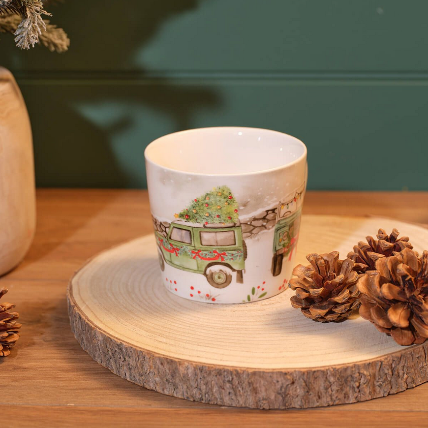 Set Of 2 Festive Farmyard Decorative Mugs