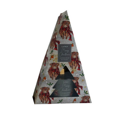 Festive Highland Cow With Tartan Scarf Red Cinnamon Diffuser