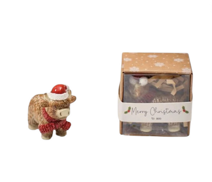 Christmas Tiny World Highland Cow