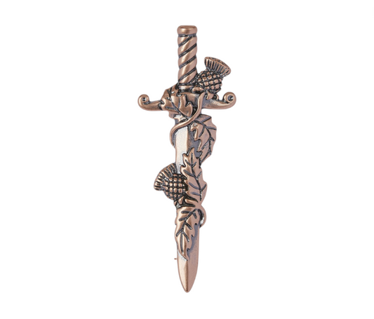 Copper Effect Pewter Wild Thistle Kilt Pin